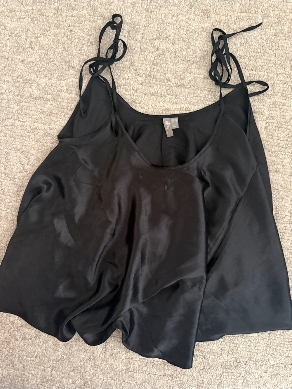 ASOS Black Satin Tie-Strap Camisole